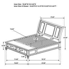 Sandy Beach Wood Eastern King Storage Panel Bed Black - 201329KE