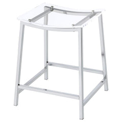Jovani Acrylic Backless Counter Height Bar Stools Clear and Chrome (Set of 2) - 182358