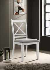 Hollis Cross Back Wood Dining Side Chair White (Set of 2) - 122242