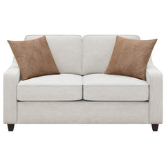 Christine 3-piece Upholstered Sloped Arm Sofa Set Beige - 552061-S3