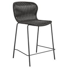 Mckinley Upholstered Counter Height Stools with Footrest (Set of 2) Brown and Sandy Black - 192039