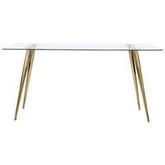 Gilman Rectangle Glass Top Dining Table - 190621GLD