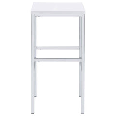Natividad 5-piece Bar Set White High Gloss and Chrome - 182525