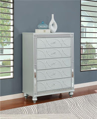 Gunnison 5-drawer Bedroom Chest Silver Metallic - 223215