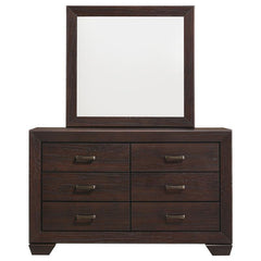 Kauffman 6-drawer Dresser with Mirror Dark Cocoa - 204393M