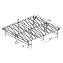 Mabel Metal Eastern King Mattress Support Platform Bed Black - 305957KE