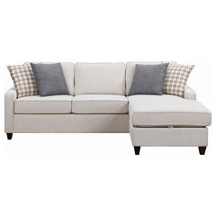 Mcloughlin Upholstered Sloped Arm Sectional Sofa Platinum - 501840