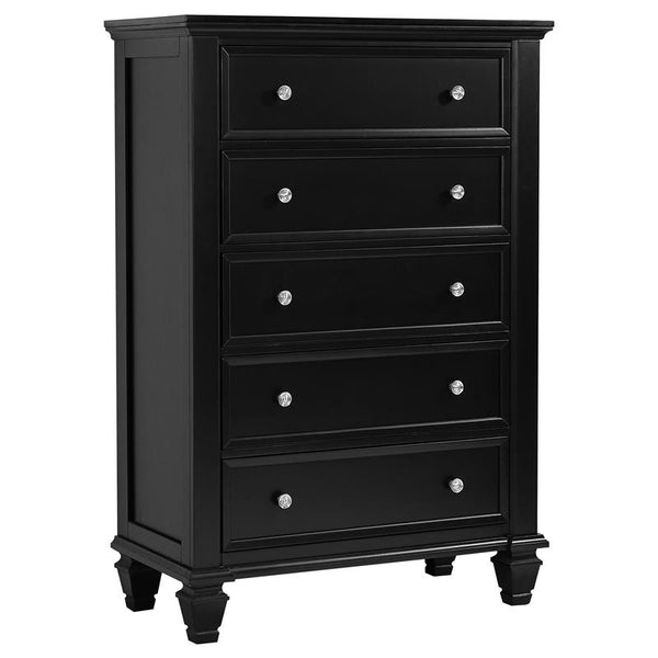 Sandy Beach 5-drawer Chest Black - 201325