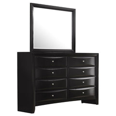 Briana Rectangular 8-drawer Dresser with Mirror Black - 200703M