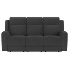 Brentwood 3-piece Upholstered Reclining Sofa Set Black - 610284-S3