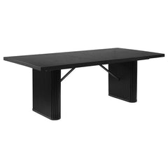 Catherine 5-piece Double Pedestal Dining Table Set Charcoal Grey and Black - 106251-S5