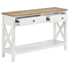 Hollis 2-drawer Wood Entryway Console Table Brown and White - 708099