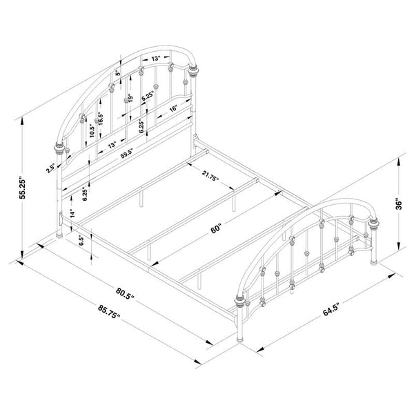 Rowan Metal Queen Open Frame Bed Dark Bronze - 300407Q