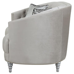 Avonlea Upholstered Sloped Arm Sofa Grey Velvet - 508461