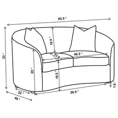 Rainn 2-piece Boucle Upholstered Sloped Arm Sofa Set Latte - 509171-S2