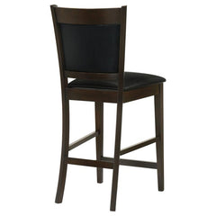 Jaden Upholstered Counter Height Stools Black and Espresso (Set of 2) - 100959