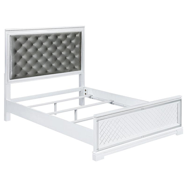 Eleanor Wood Eastern King Panel Bed White - 223561KE