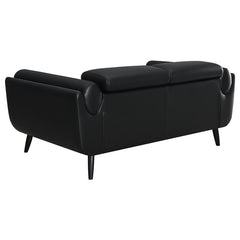 Shania Upholstered Low Back Loveseat Black - 509922
