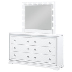 Eleanor 6-drawer Dresser with Mirror White - 223563M