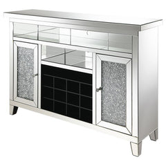 Melinda 2-door Wine Cabinet with Lighting Mirror - 183627