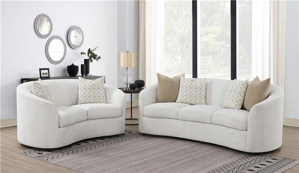 Rainn 2-piece Boucle Upholstered Sloped Arm Sofa Set Latte - 509171-S2