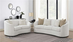 Rainn 2-piece Boucle Upholstered Sloped Arm Sofa Set Latte - 509171-S2