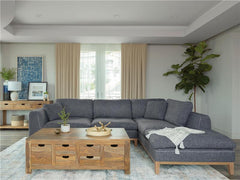Persia Upholstered Track Arm Sectional Sofa Grey - 508857