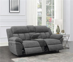 Bahrain Upholstered Power Loveseat Charcoal - 609542P