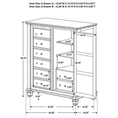 Sandy Beach Door Chest with Concealed Storage Black - 201328