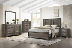 Janine Wood Eastern King Panel Bed Grey - 223551KE