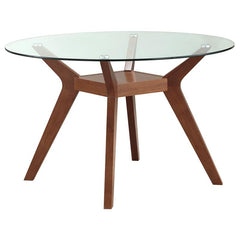 Paxton Round Glass Top 5-piece Dining Set Nutmeg - 122180-S5K