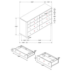 Arini 8-drawer Dresser Black - 224333