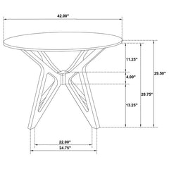 Elowen 5-piece Round Solid Wood Dining Set Light Walnut - 108440-S5