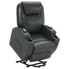Sanger Upholstered Power Lift Massage Recliner Charcoal Grey - 600498P