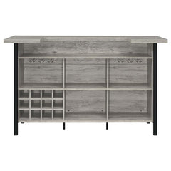 Bellemore Bar Unit with Footrest Grey Driftwood and Black - 182105