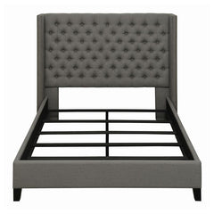 Bancroft Upholstered Eastern King Wingback Bed Grey - 301405KE