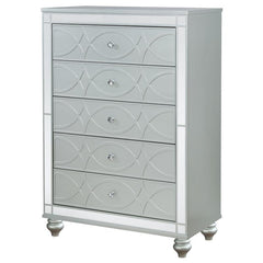 Gunnison 5-drawer Bedroom Chest Silver Metallic - 223215