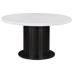 Sherry 5-piece Round Dining Set with Brown Velvet Chairs - 115490-S5BV