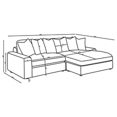 Blaine Upholstered Reversible Chaise Sectional Sofa Sand - 509899