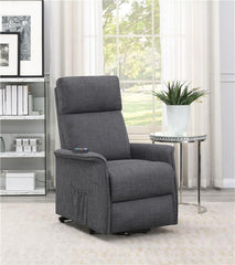 Herrera Upholstered Power Lift Massage Chair Charcoal - 609406P