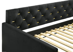 Kendall Upholstered Twin Daybed with Trundle Black - 300826