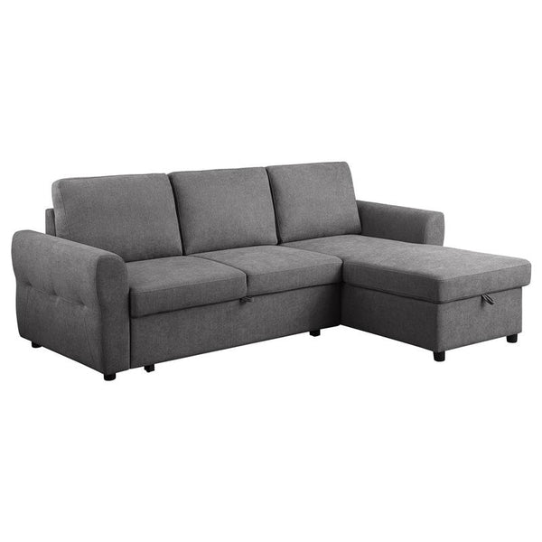 Samantha Upholstered Storage Sleeper Sectional Sofa Grey - 511088
