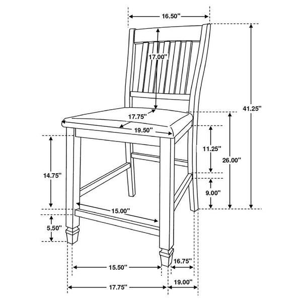 Sarasota 7-piece Counter Height Dining Set with Drop Leaf Nutmeg and Rustic Cream - 192818-S7