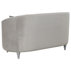 Avonlea Upholstered Sloped Arm Sofa Grey Velvet - 508461
