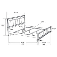 Barzini Wood Eastern King Panel Bed Black - 200891KE