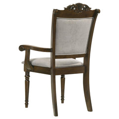 Willowbrook Upholstered Dining Armchair Grey and Chestnut (Set of 2) - 108113