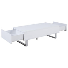 Atchison 2-drawer Rectangular Coffee Table White High Gloss - 705698