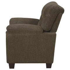 Clementine Upholstered Padded Arm Accent Chair Brown - 506573