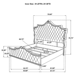 Antonella Upholstered Queen Panel Bed Grey - 223581Q