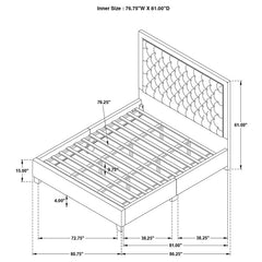 Hailey Upholstered Eastern King Wall Panel Bed Black - 315925KE-SP